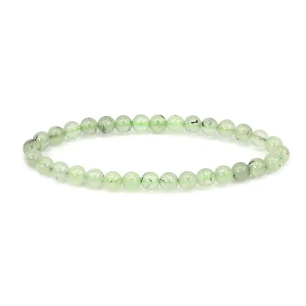 Pulseira de Préhnite redonda 6mm - Elástico x 1 unidade