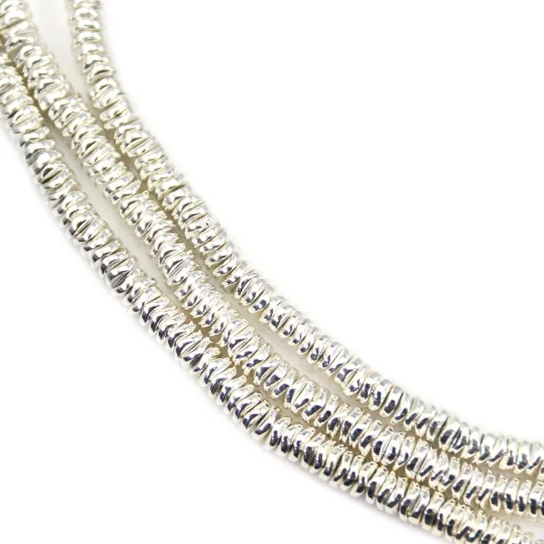 Silber Hämatit gewellte Scheibe 1x4mm x 39cm