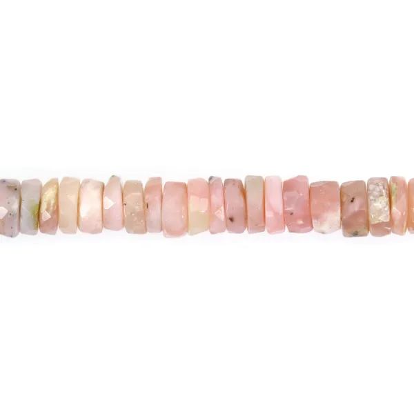 Pink opal rondelle faceted heishi 6-7mm x 40cm