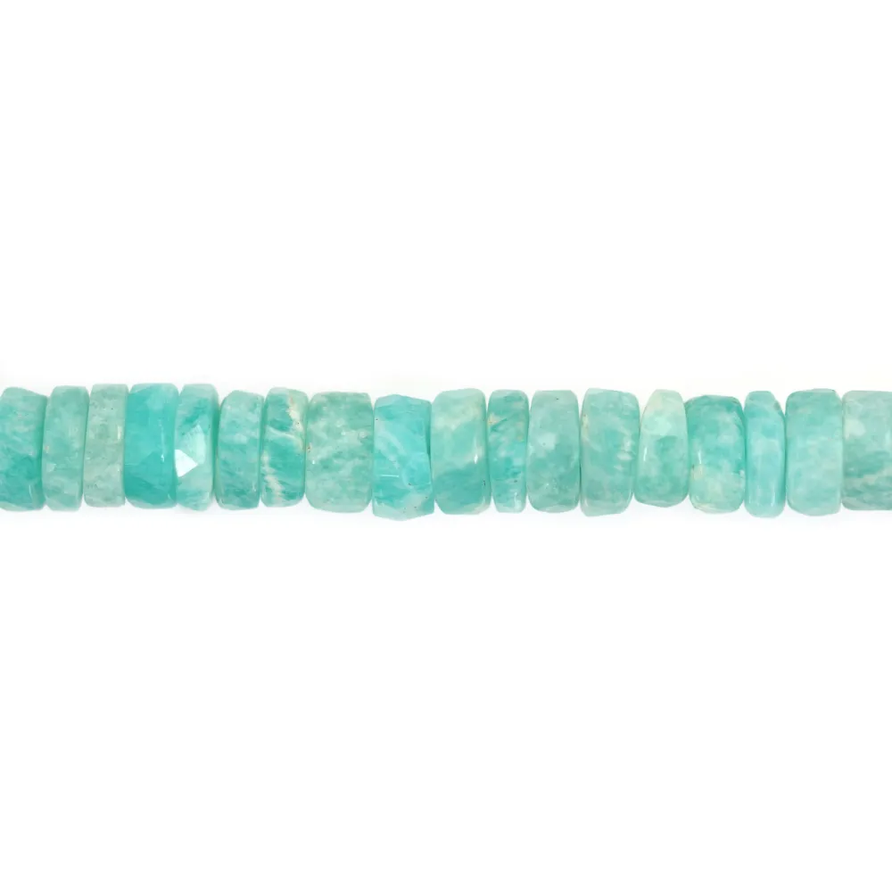 Amazonite du Pérou rondelle heishi facetté 5-6mm x 40cm