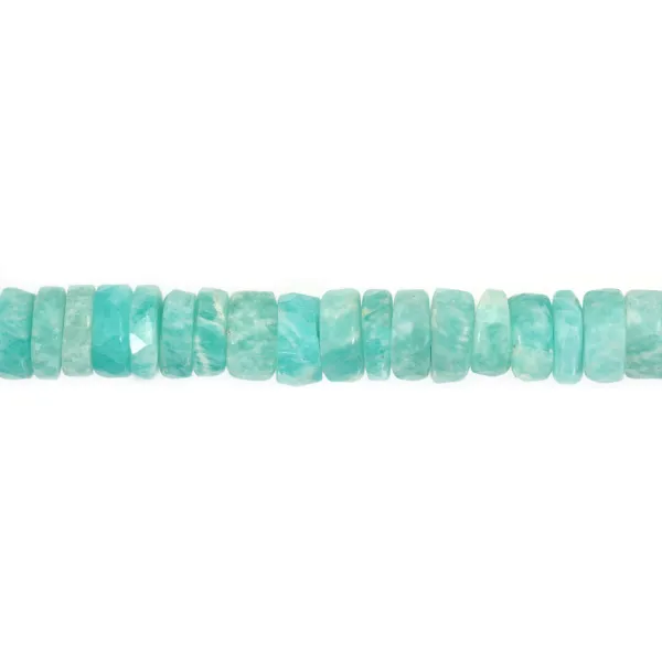 Amazonite del Perù, rondella heishi sfaccettata 6-7mm x 40cm