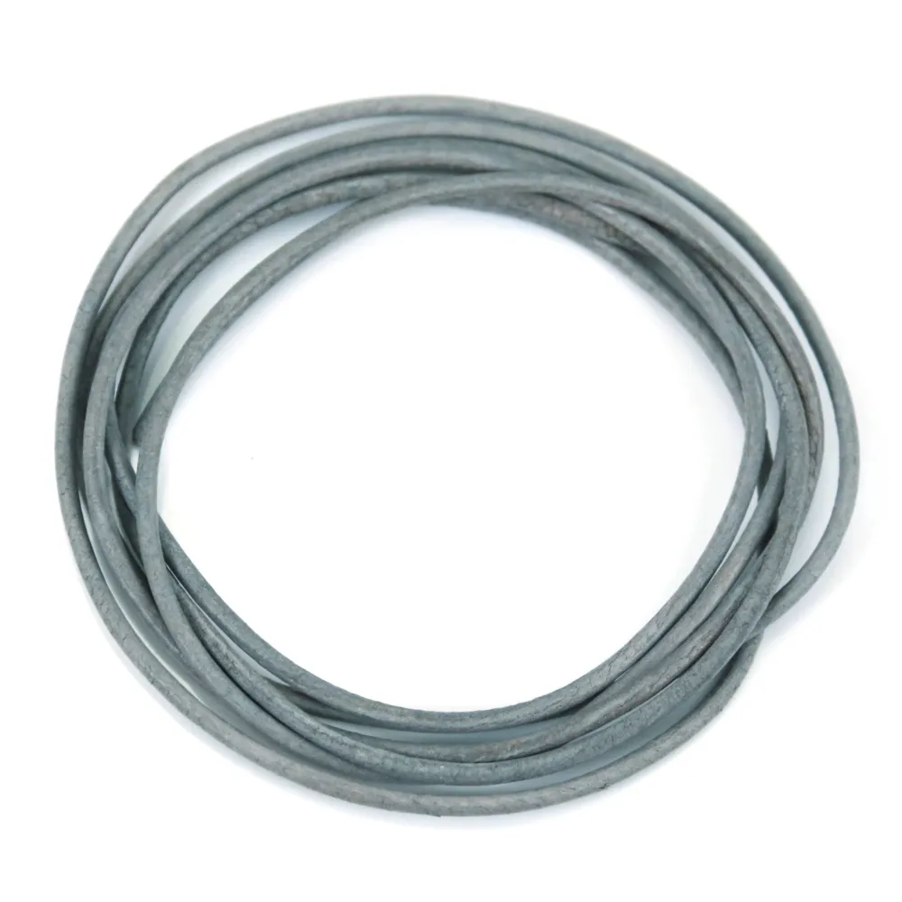 Grey kid leather ribbon 1.3mm x 1m