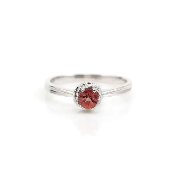Bague tourmaline rose & zirconium en argent 925 rhodié x 1pc
