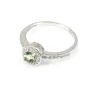 Anello in tormalina rossa e zirconi in argento 925 rodio x 1pz