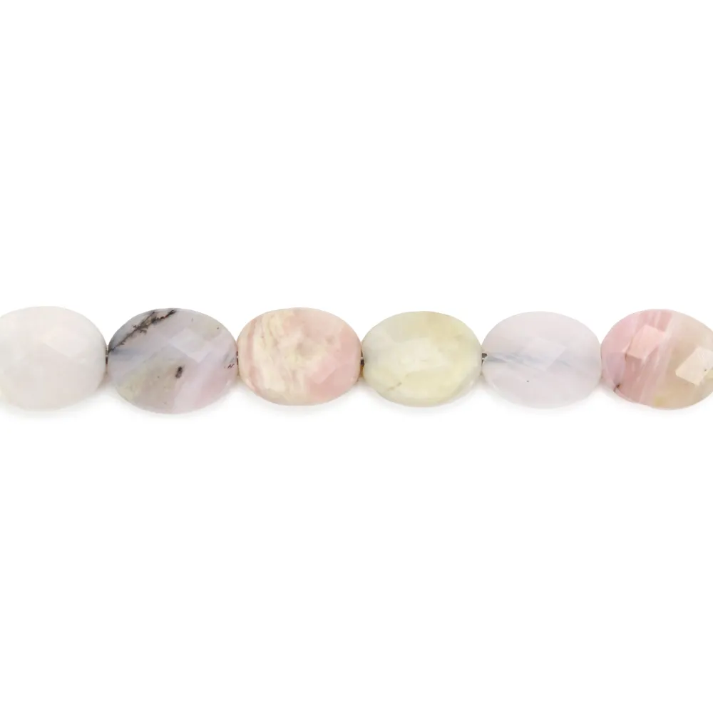 Faceted oval opal on wire 6x8mm x 40cm