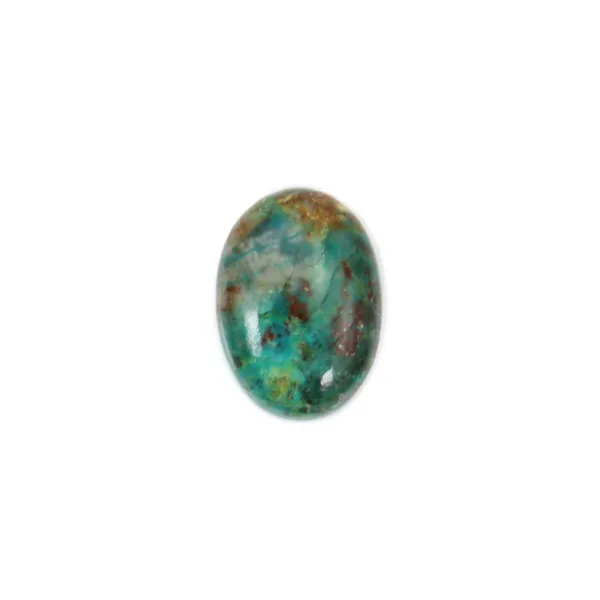 Oval chrysocolla cabochon 10x14mm x 1pc