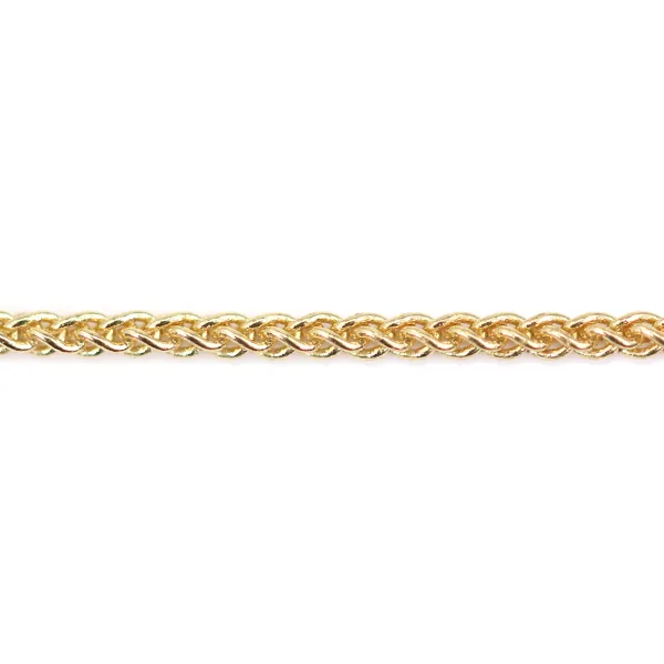 Cadena de malla de palma 1.6mm - Dorado en latón x 1m