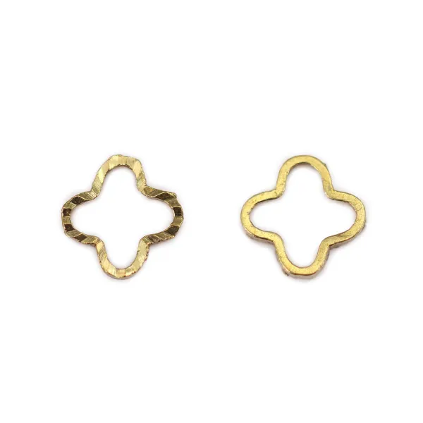 Intercalaire en latón sin tratar, con forma de trébol 6mm x 20 piezas