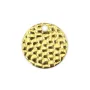 Ciondolo rotondo con motivo, in ottone grezzo 15mm x 1pz