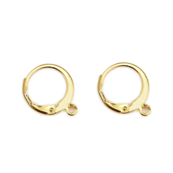 Orecchini a cerchio creoli 12mm - Acciaio inossidabile 304 dorato x 4 pezzi