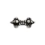 Pearl ethnic spacer 7x15mm - Nielloed 925 Silver x 1pc