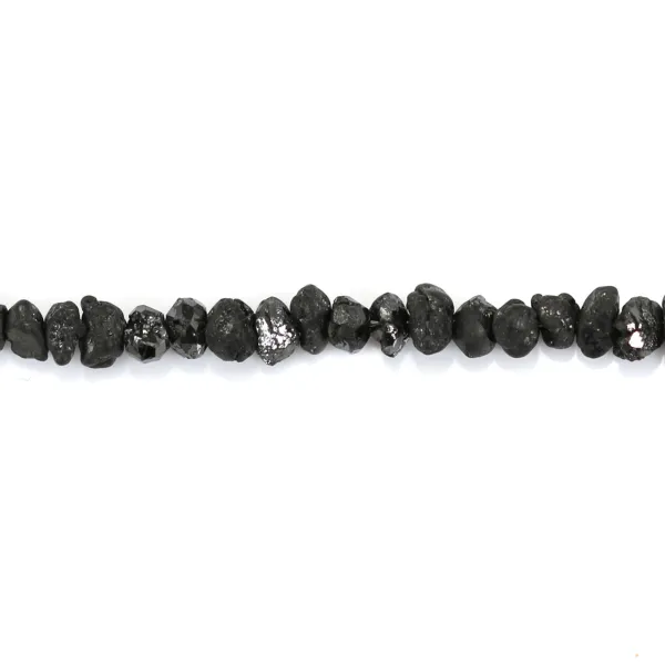 Diamante negro en bruto 3-4mm x 42cm