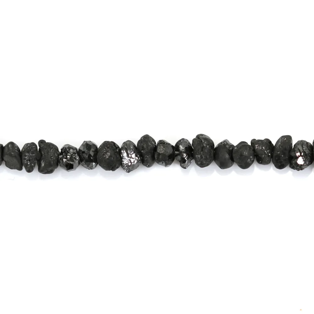 Diamante negro bruto 3-4mm x 42cm