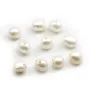 Perla de agua dulce blanca barroca 10-12mm gran perforación 2.0mm x 20pcs