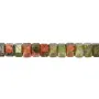 Unakite rondelle hexagonale facetté 3x6mm x 39cm