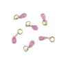 Pingente de Safira rosa em forma de gota facetada 3x5mm - Banhado a ouro x 1 unidade