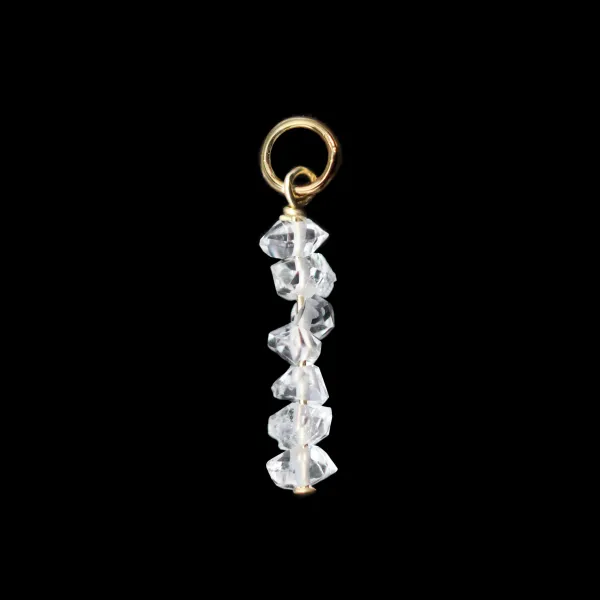 Colgante Herkimer (cuarzo diamante) en bruto 3x11mm - Gold Filled x 1pc