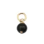 Pingente de Obsidiana redonda 4mm - Banhado a Ouro x 1 unidade