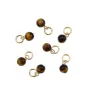 Pingente Olho de Tigre redondo 4mm - Banhado a Ouro x 1 unidade