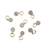 Labradorit-Anhänger rund 4mm - Gold gefüllt x 1 Stück