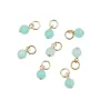 Berloque Amazonite do Peru redondo 4mm - Folheado a ouro x 1 unidade
