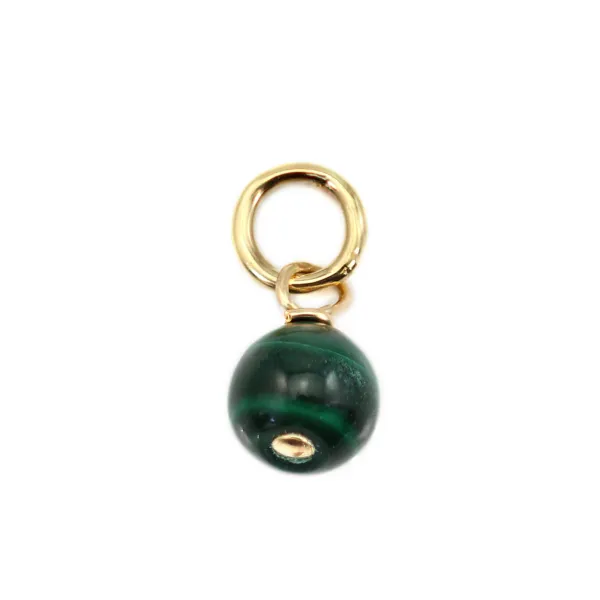 Charme Malachite tondo 4mm - Gold Filled x 1pz