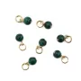 Malachite charm round 4mm - Gold Filled x 1pc