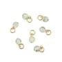 Pingente de Prehnite redondo 4mm - Banhado a Ouro x 1 unidade