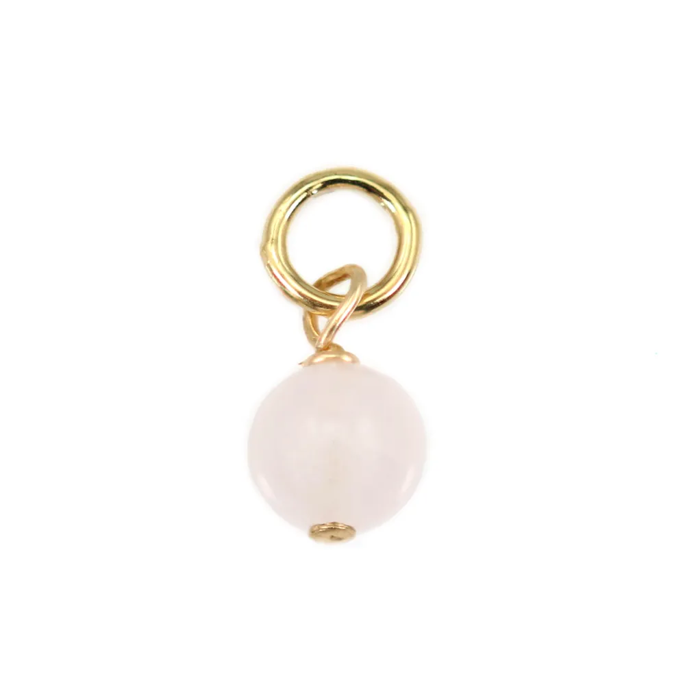 Breloque Quartz rose rond 4mm - Gold Filled x 1pc