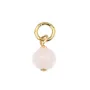 Pingente de Quartzo Rosa redondo 4mm - Banhado a Ouro x 1 unidade