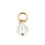 Pingente de cristal de quartzo redondo 4mm - Ouro folheado x 1 unidade
