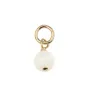 White Mother of Pearl Charm round 4mm - Gold Filled x 1pc