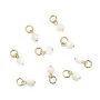 Berloque Madrepérola branca redonda 4mm - Ouro Preenchido x 1 unidade