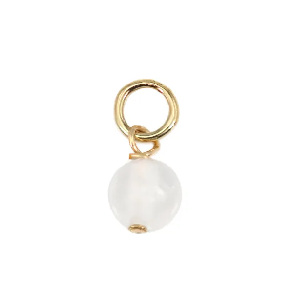 Charme Pierre de lune rotondo 4mm - Gold Filled x 1pz