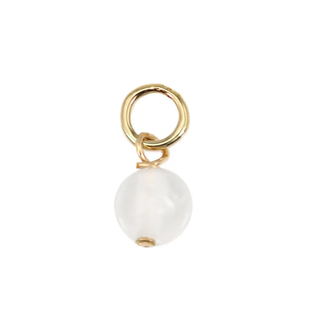 Charm Moonstone round 4mm - Gold Filled x 1pc