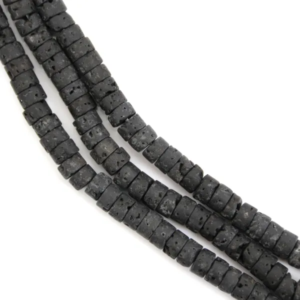 Pierre di Lava rotonda Heishi 2x4mm x 39cm