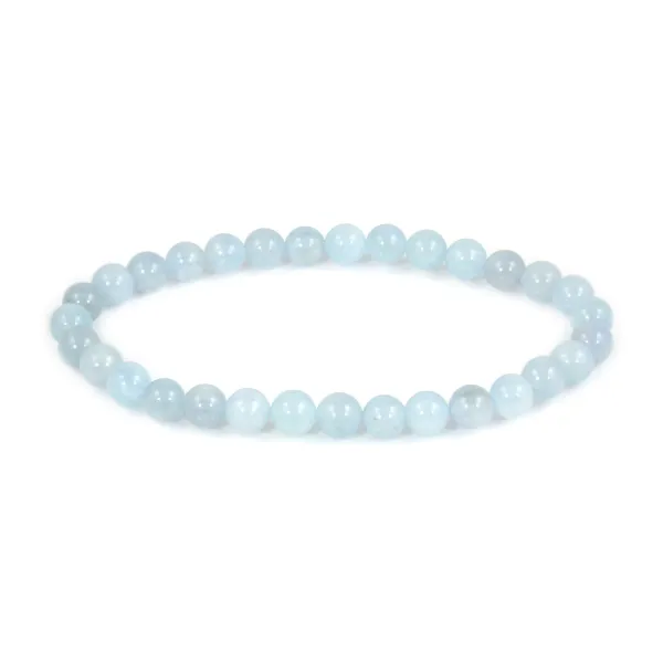 Aquamarine Bracelet 6mm - Elastic x 1pc