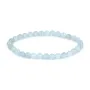 Bracelet Aigue Marine rond 6mm - Elastique x 1pc