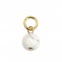 Howlite charm round 4mm - Gold Filled x 1pc