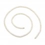 Freshwater cultured pearls, white, half-round 3mm x 40cm