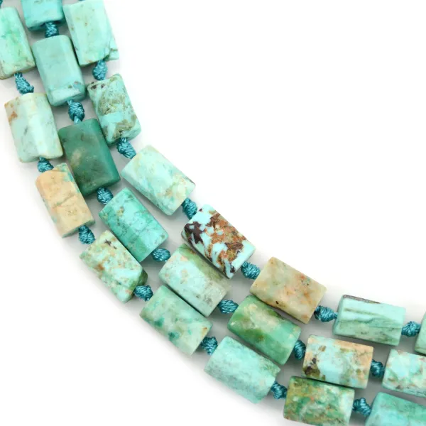 Turquoise du Pérou baroque 7x11mm x 40cm