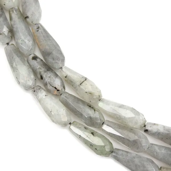 Labradorit facettierter Tropfen 6x16mm x 38cm