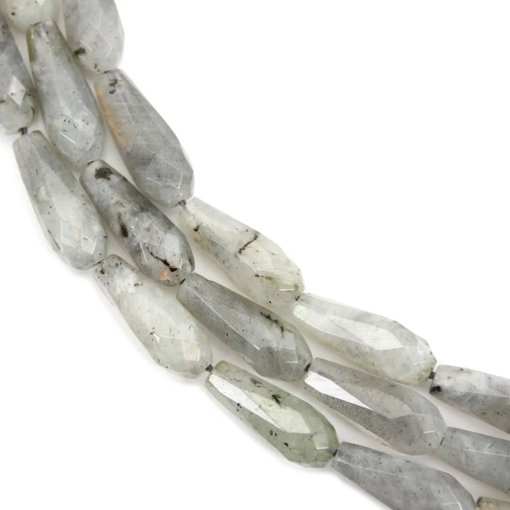 Labradorite goutte facetté 6x16mm x 38cm