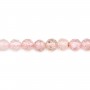 Quartzo morango redondo facetado 3mm x 39cm