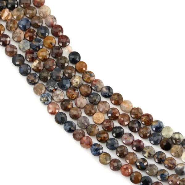 Piétersite rond plat facetté 4mm x 38cm