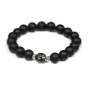 Pulsera de ágata negra mate y perla de cultivo de Tahití.
