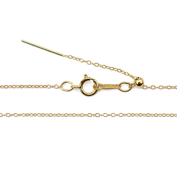 Catena collana regolabile maglia forzatina 1.1mm da decorare - Gold Filled x 47cm