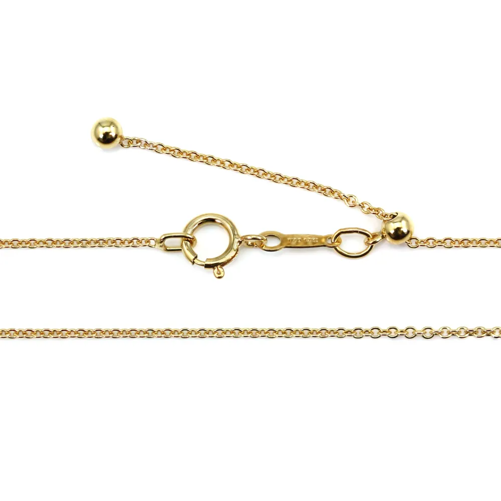 Corrente ajustável malha forçat 1.2mm - Folheado a ouro x 56cm