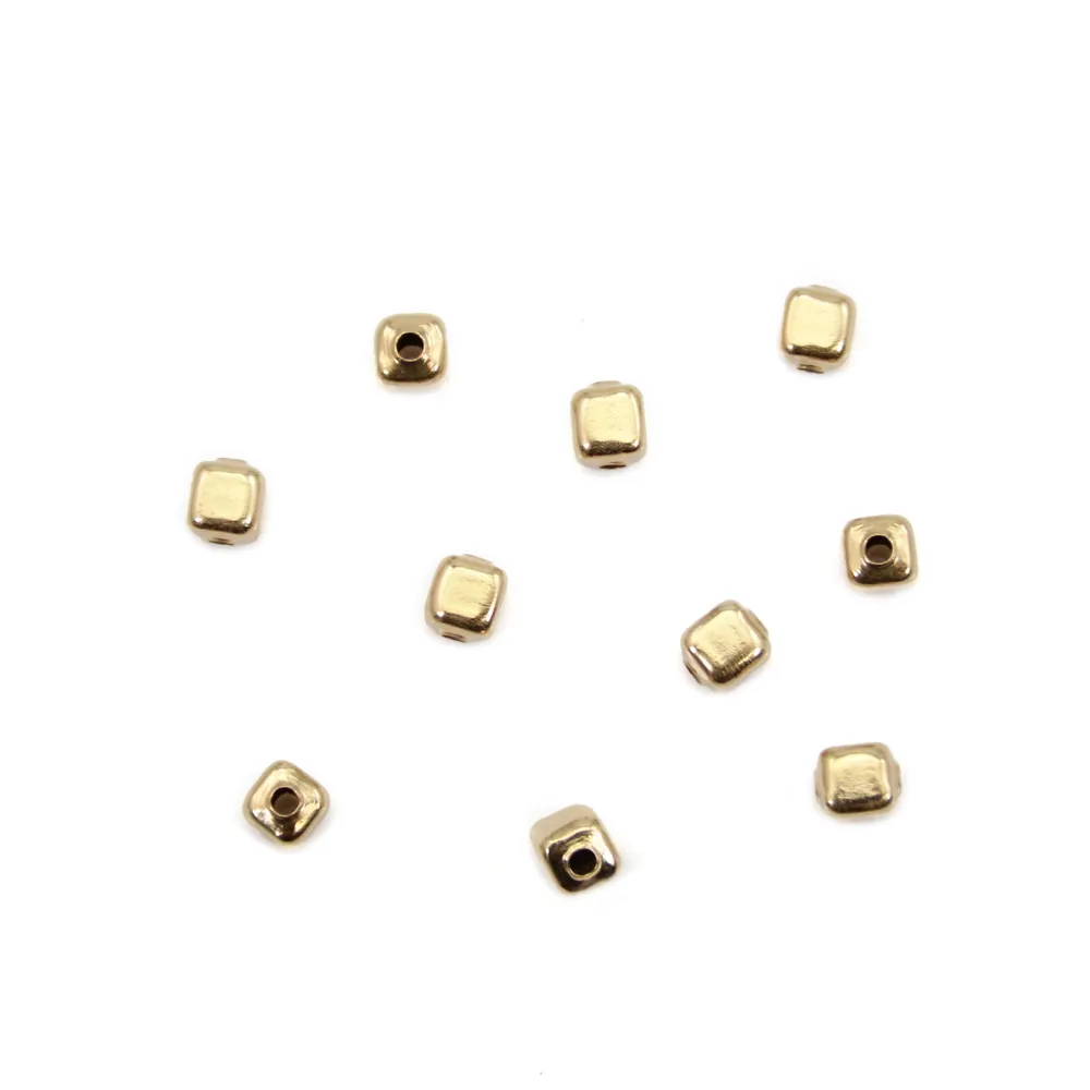 Perle cube 3mm - Gold Filled x 2pcs
