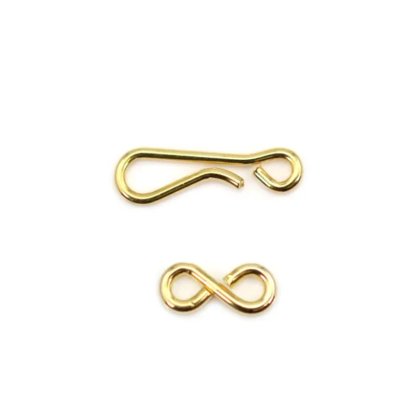 Chiusura a gancio 14mm - Acciaio Inox 304 placcato oro x 1pz